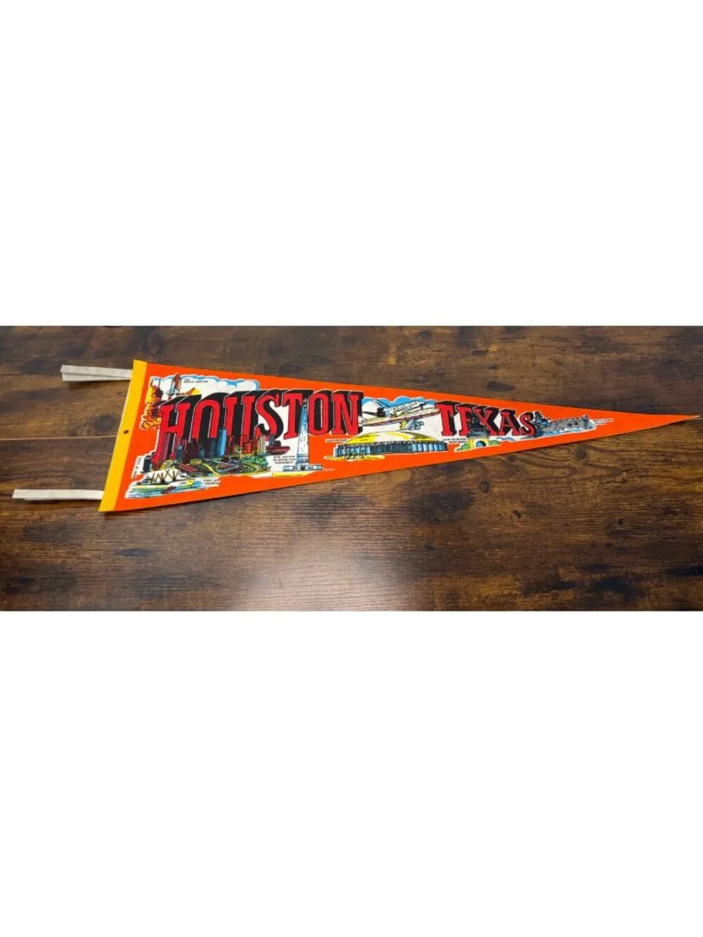Vintage Houston Texas Souvenir Felt Pennant Landmarks & Attractions 27